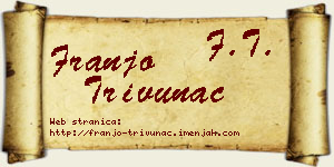 Franjo Trivunac vizit kartica